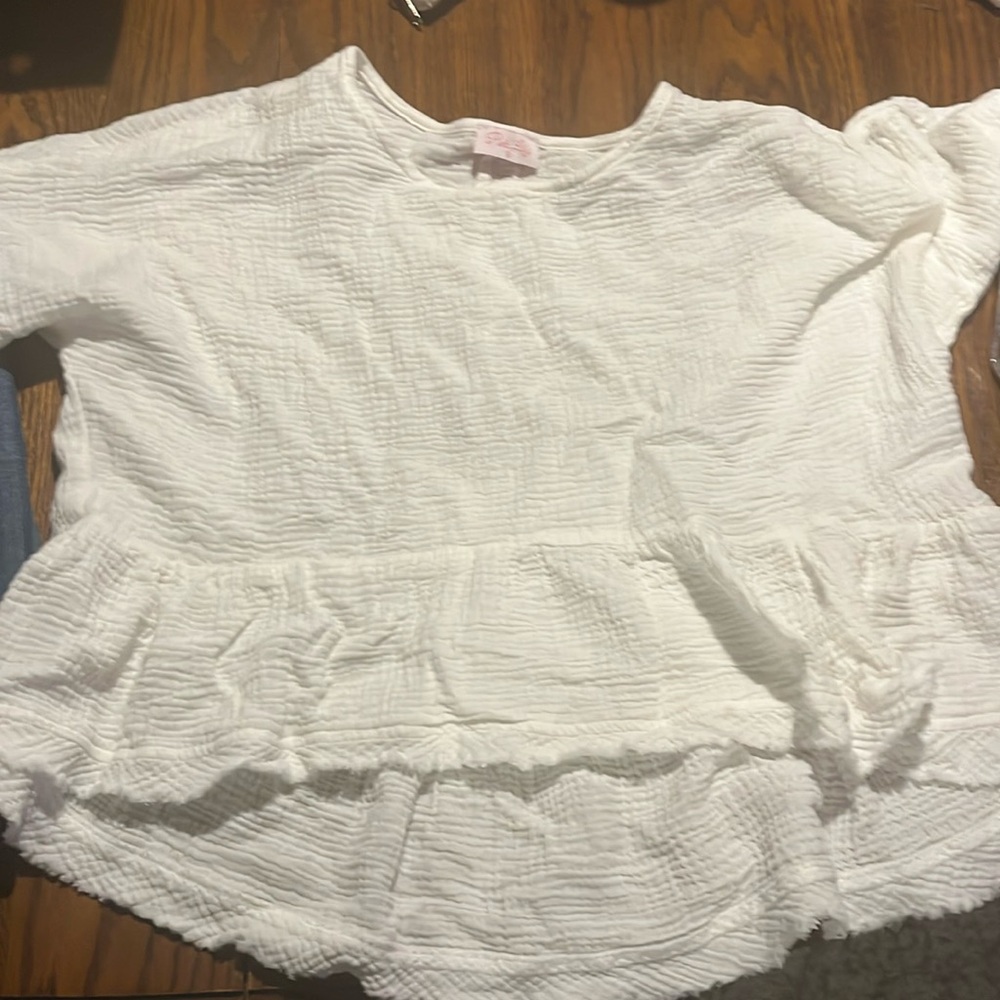 Never worn white peplum top - womens